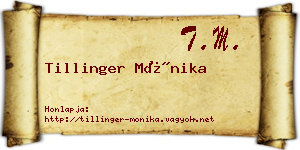 Tillinger Mónika névjegykártya
